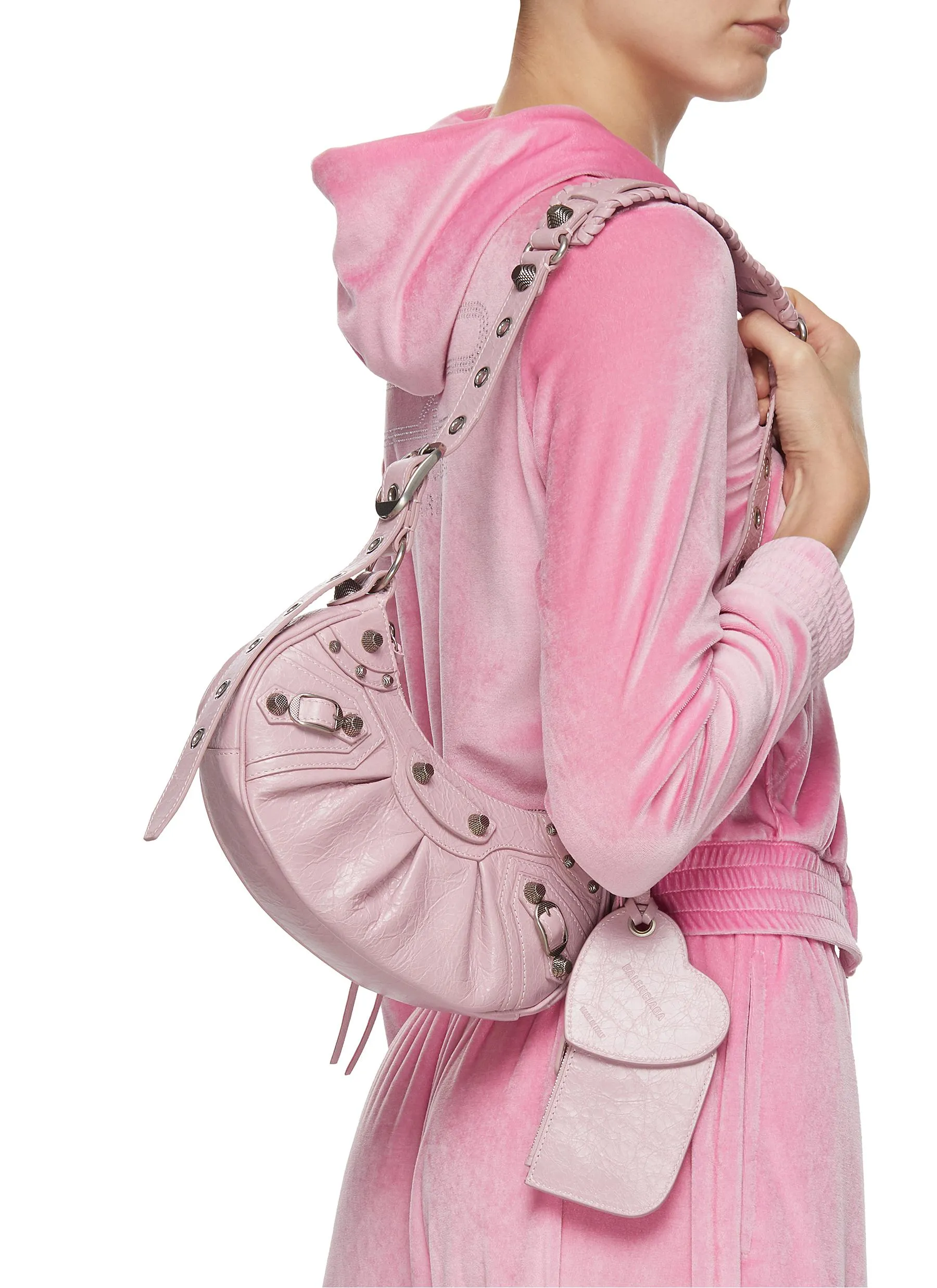 -----------BALENCIAGA  ---- ------------LIGHT PINK ----Le Cagole XS Leather Shoulder Bag --