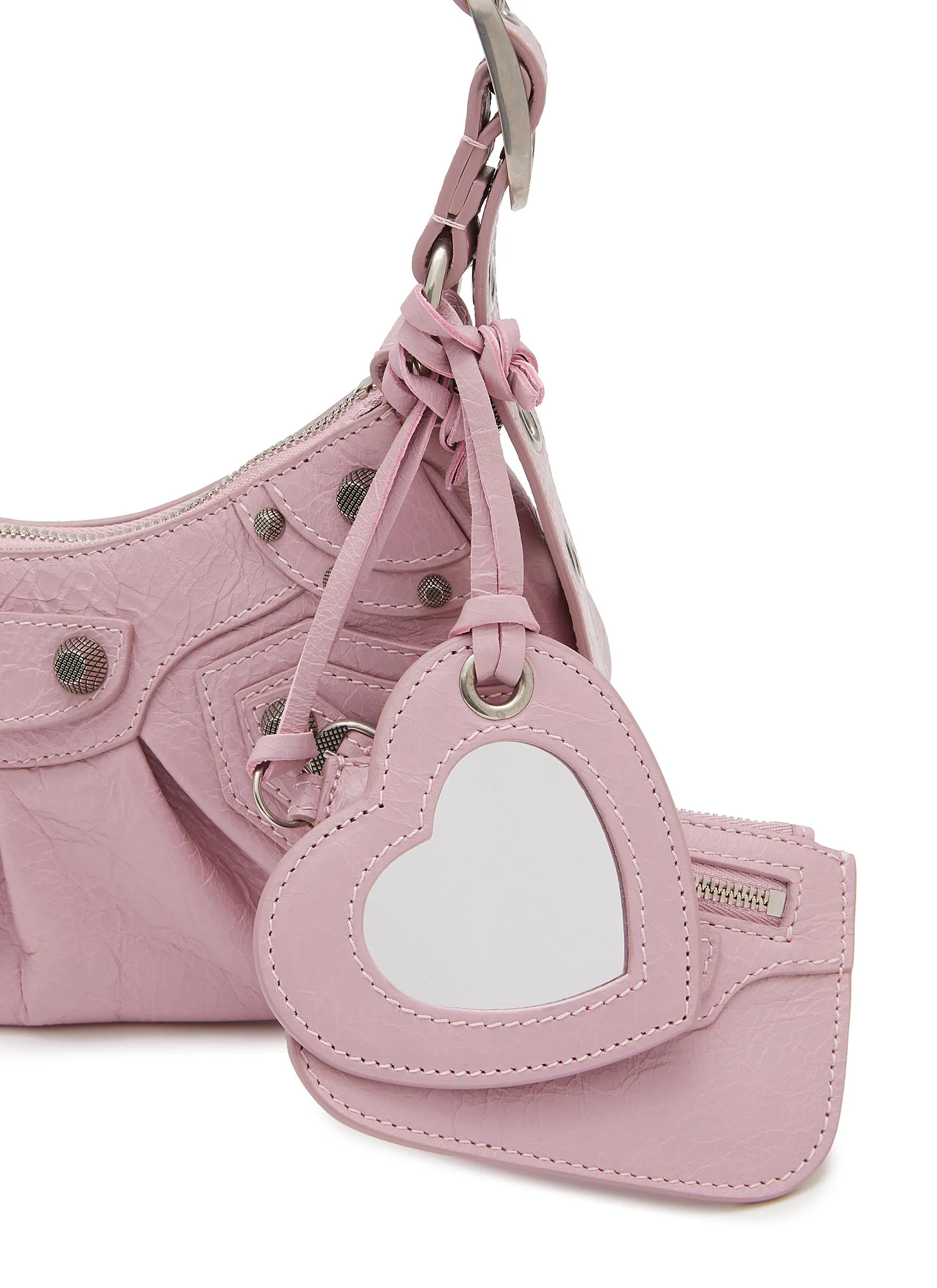 -----------BALENCIAGA  ---- ------------LIGHT PINK ----Le Cagole XS Leather Shoulder Bag --