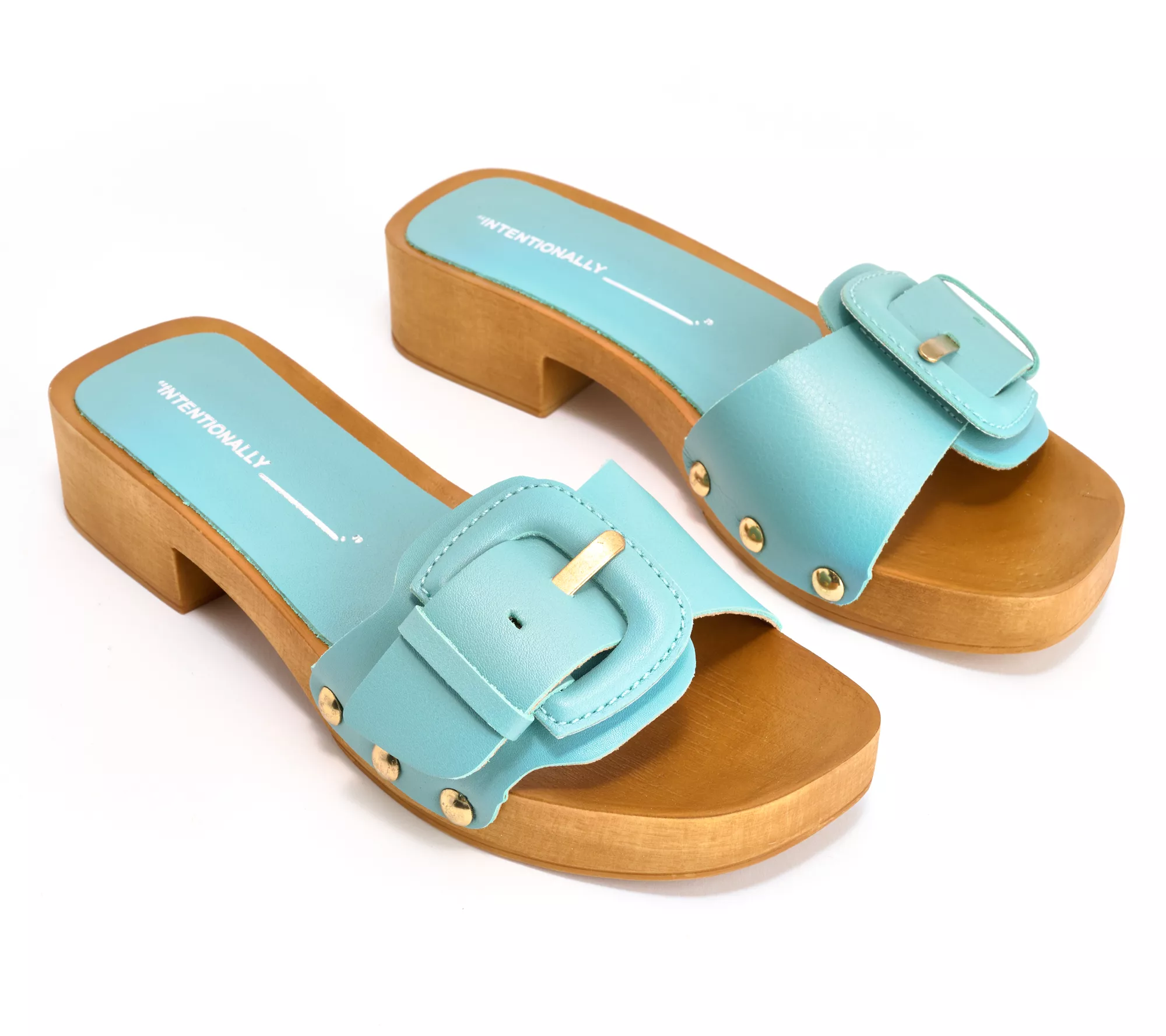 "As Is" INTENTIONALLY BLANK Buckle Clog Sandals - Mar