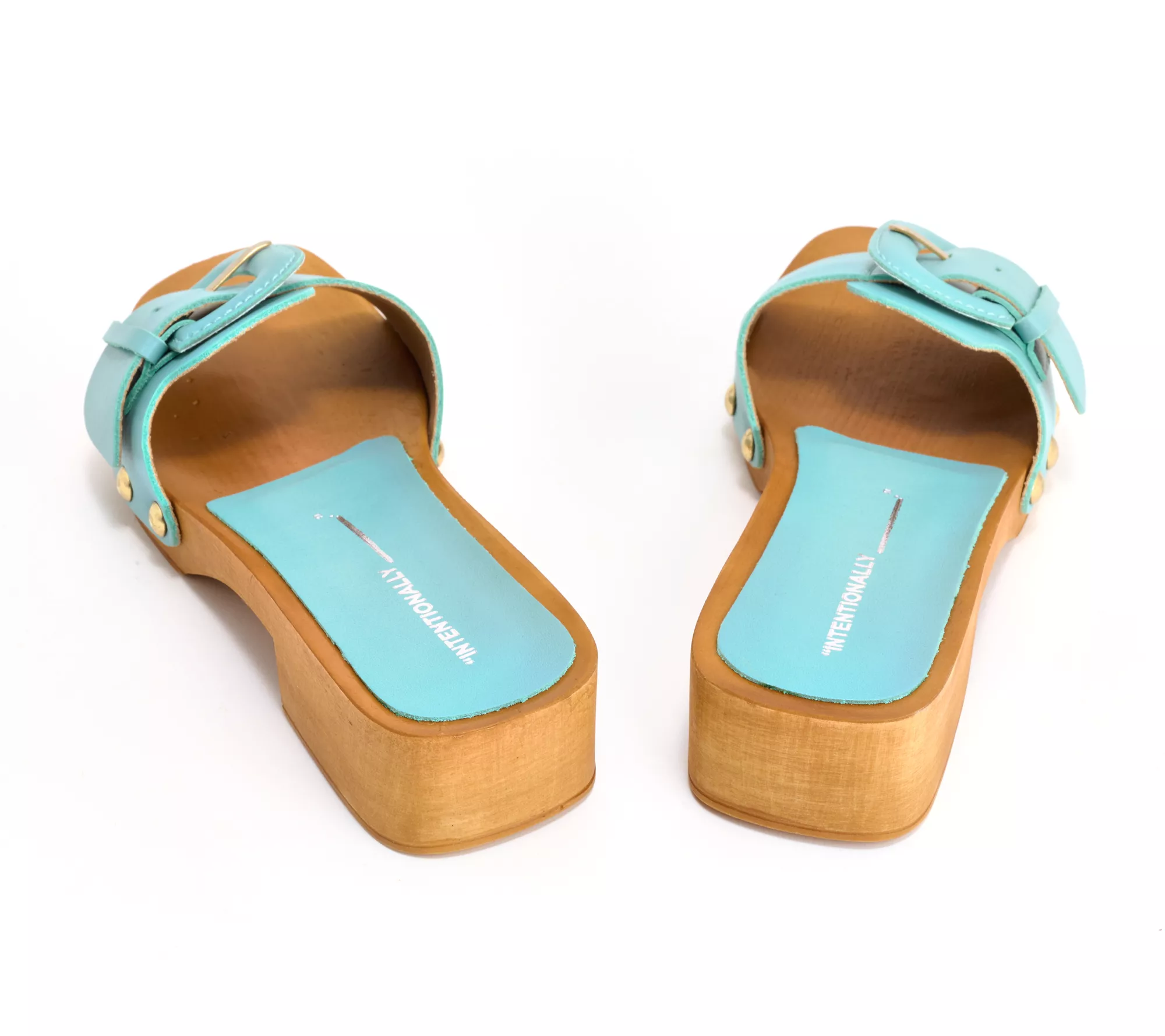 "As Is" INTENTIONALLY BLANK Buckle Clog Sandals - Mar