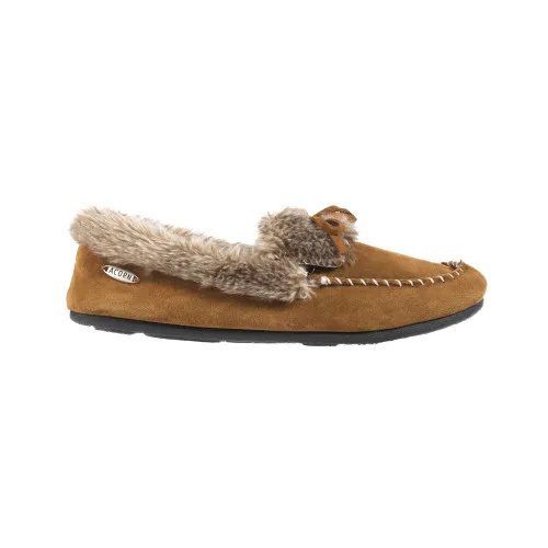 Acorn Women's Cozy Faux Fur Moc Slipper Cognac