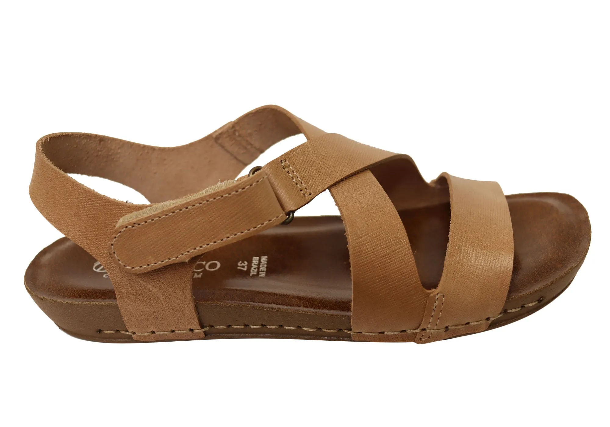 Andacco Vache Womens Comfortable Leather Sandals Made In Brazil