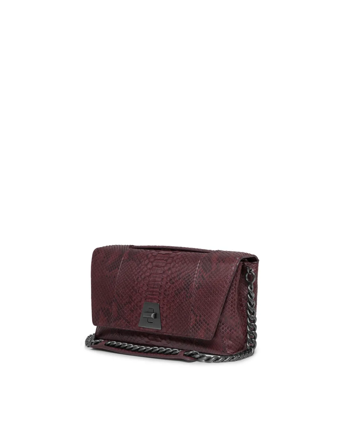 Anouk Day Bag in Python Leather with Adjustable Shoulder Strap