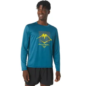 Asics Men's Fujitrail Logo Long Sleeve Top Ink Teal | Buy Asics Men's Fujitrail Logo Long Sleeve Top Ink Teal here | O