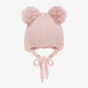 Baby Girls Pink Pom Pom Hat