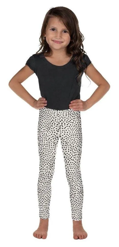 Beige Polka Dot Pattern Kid's Leggings