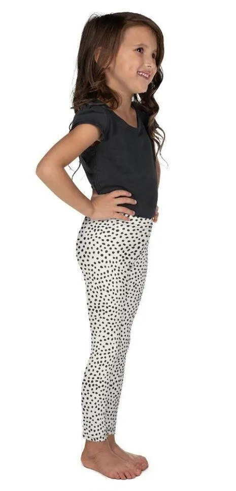 Beige Polka Dot Pattern Kid's Leggings