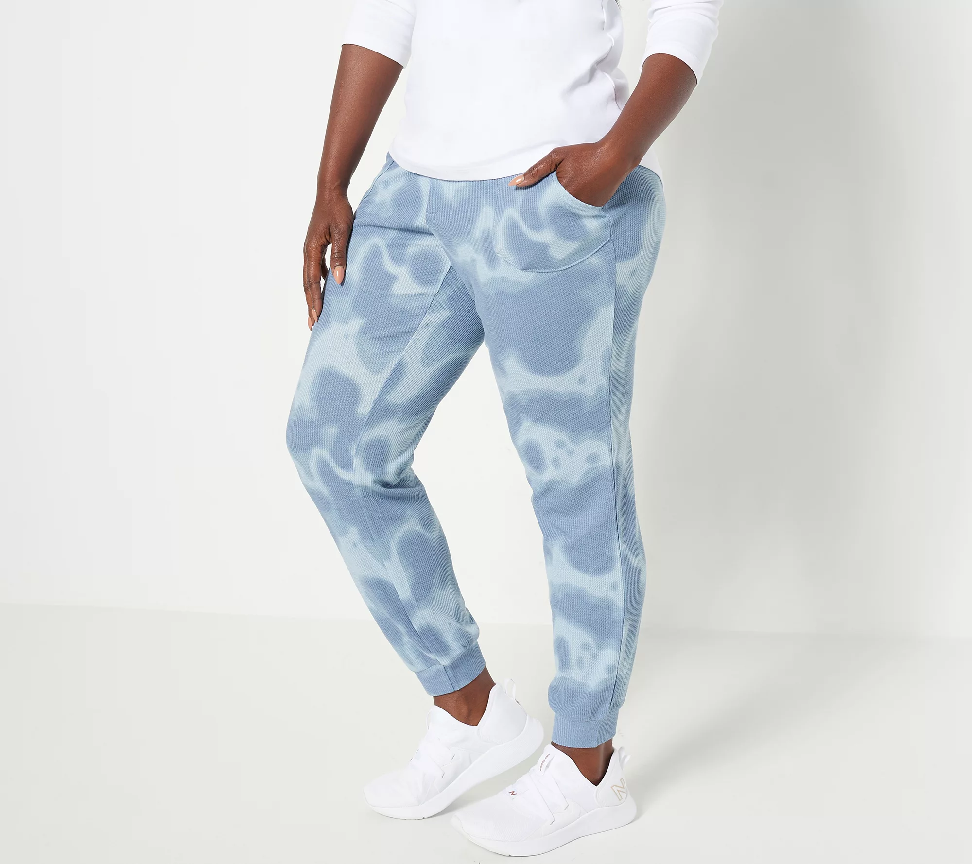 Belle by Kim Gravel Regular Tie Dye Silky Waffle Joggers