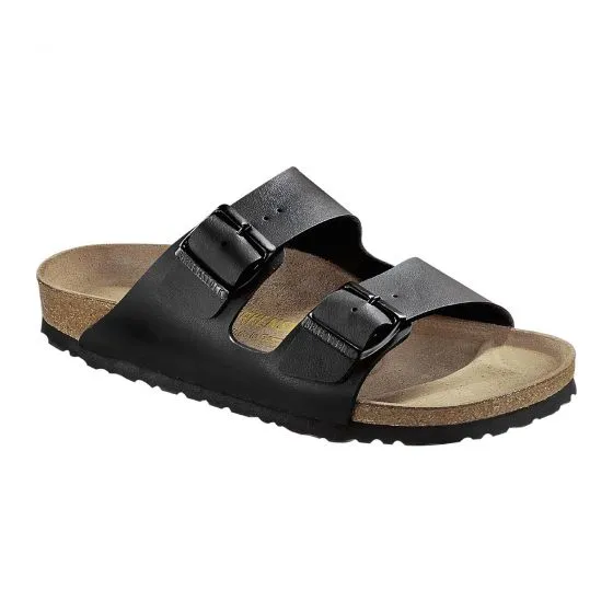 Birkenstock Mens Arizona Birko Flor Black Sandals - Narrow Fit