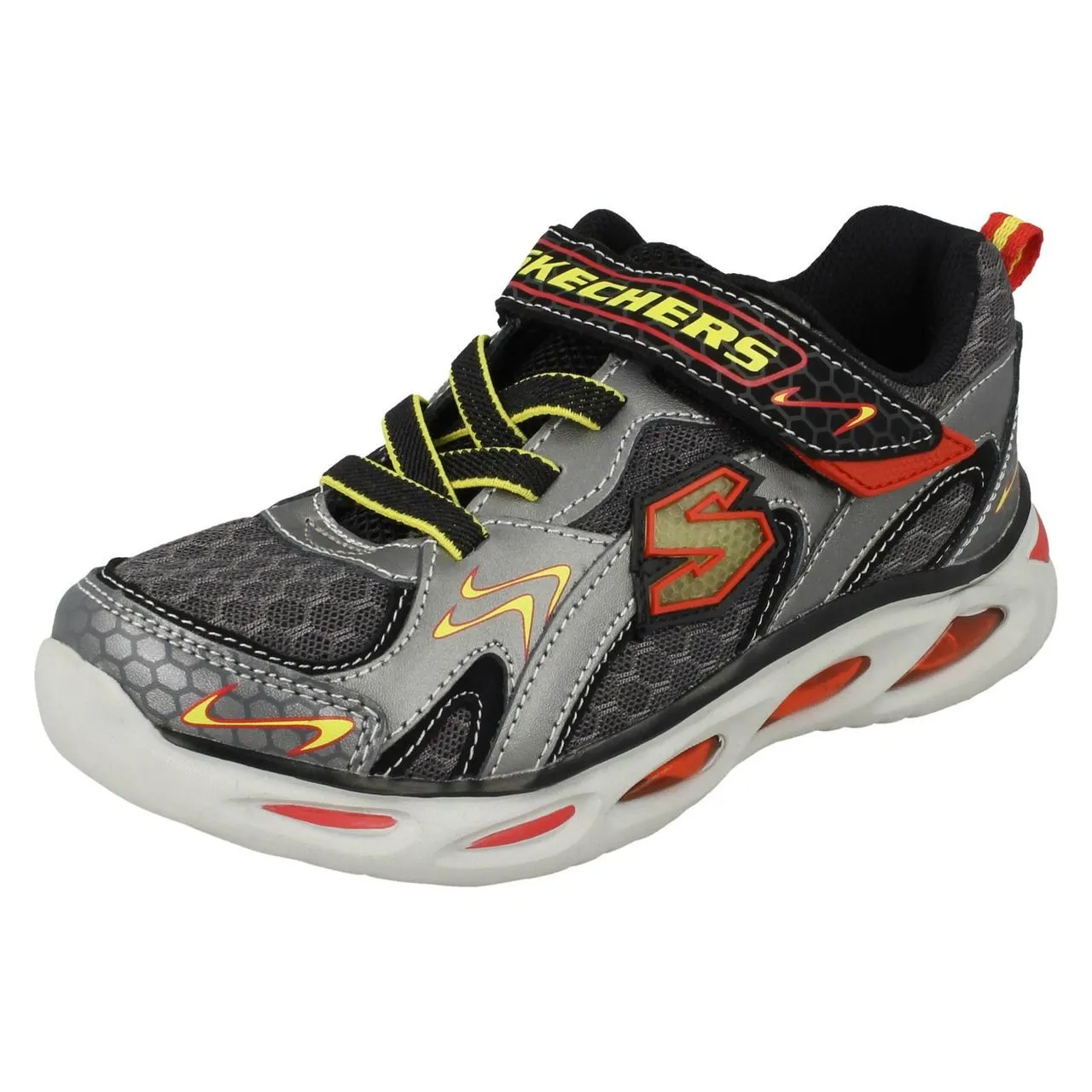 Boys Skechers Light Up Trainers Rayz 90386