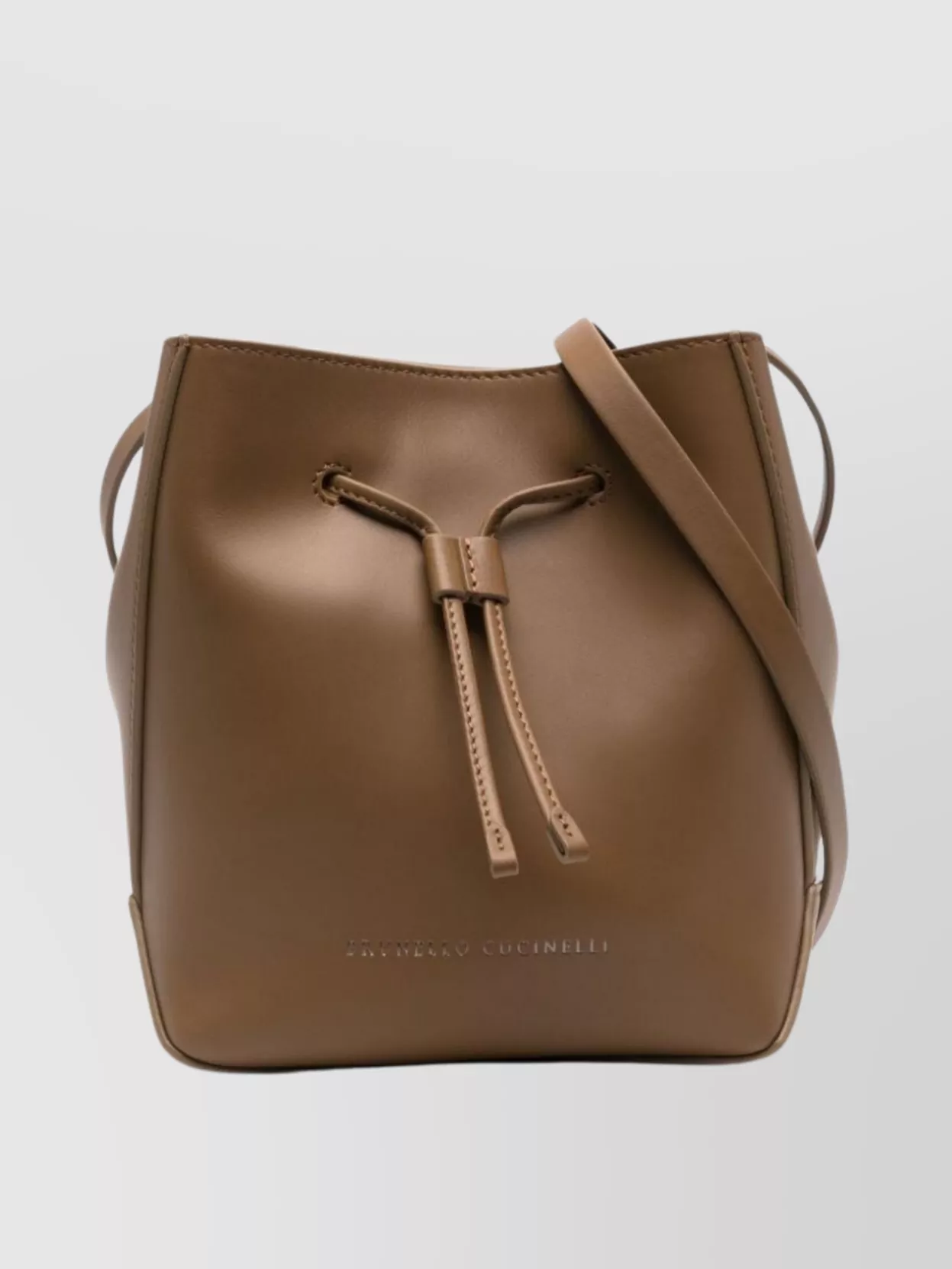 Brunello Cucinelli   Calf leather shoulder bag with monili chain