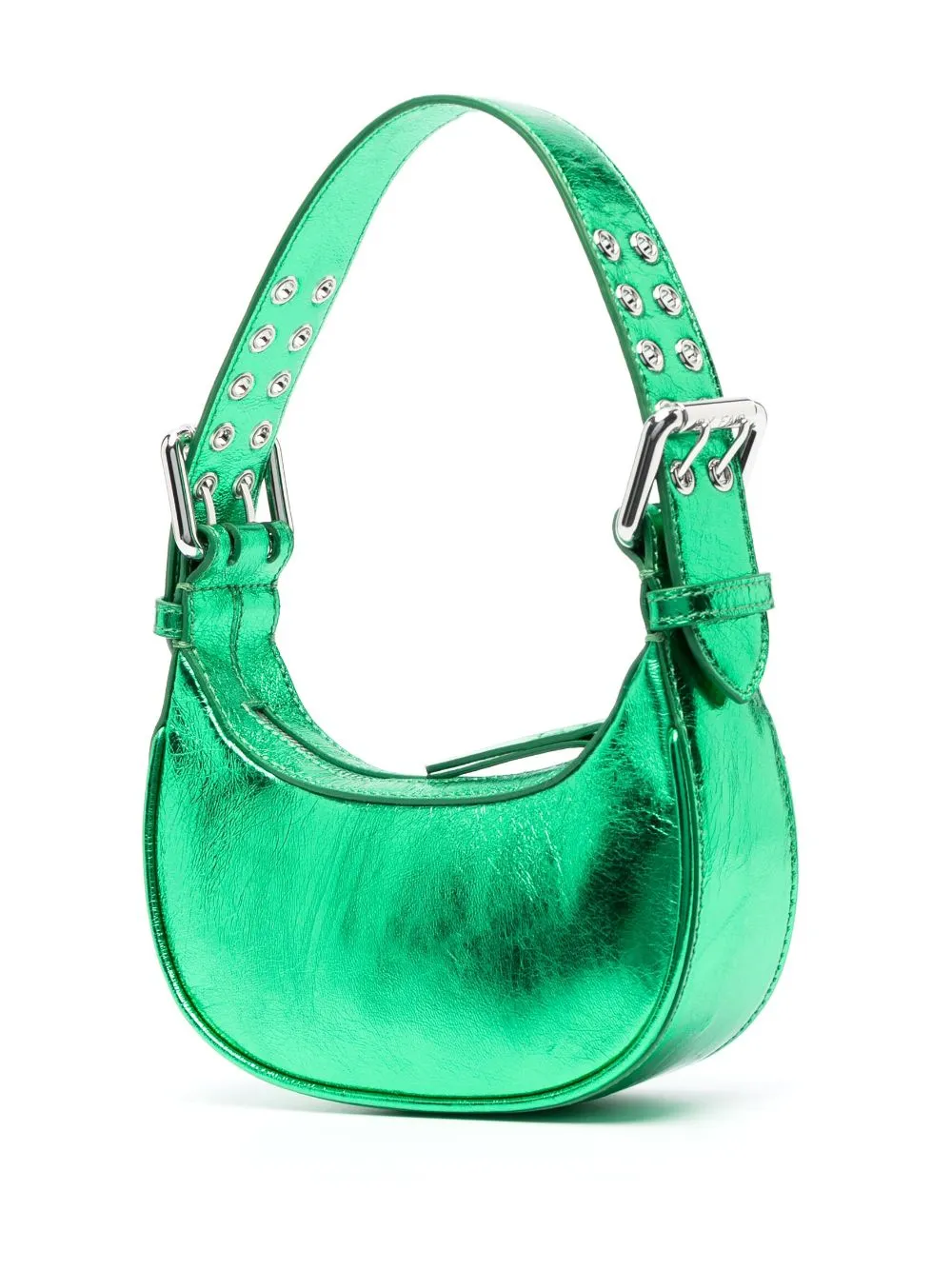 By Far    By Far Mini Soho Metallic Leather Shoulder Bag