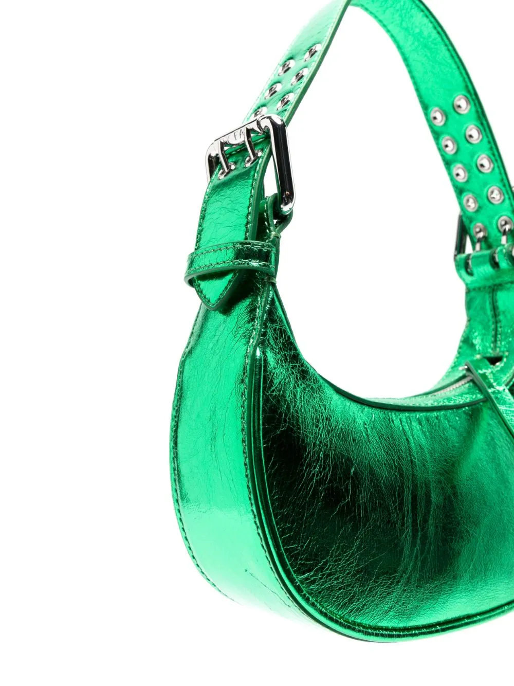 By Far    By Far Mini Soho Metallic Leather Shoulder Bag