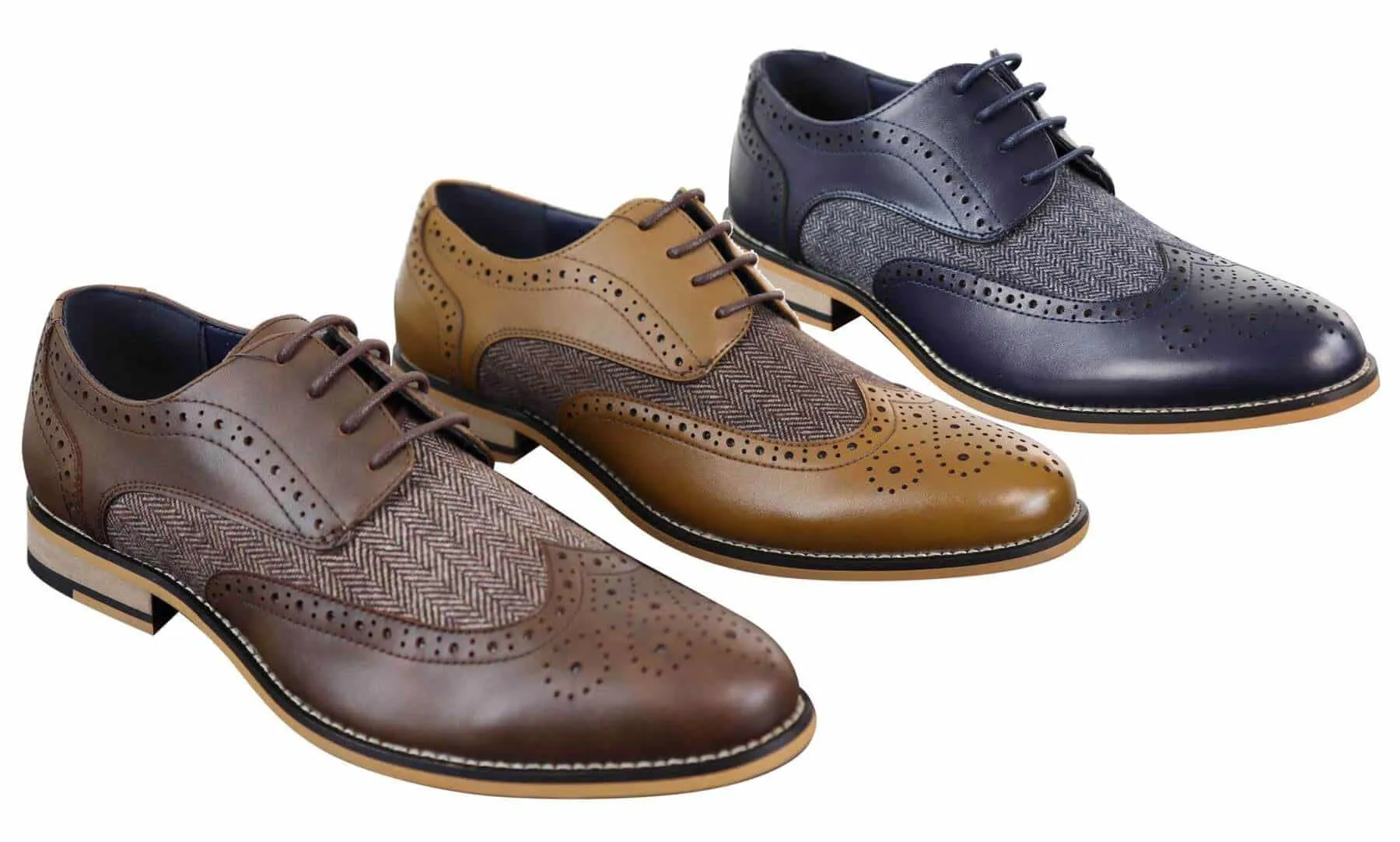 Cavani Horatio - Men's Tweed & Leather Oxford Shoes