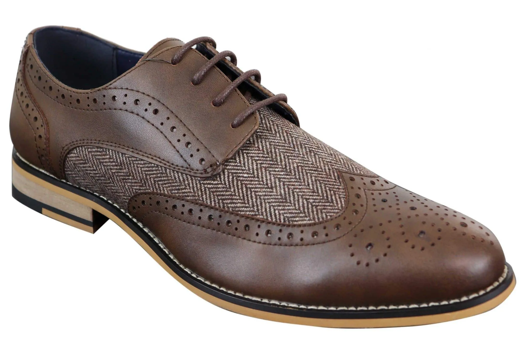 Cavani Horatio - Men's Tweed & Leather Oxford Shoes