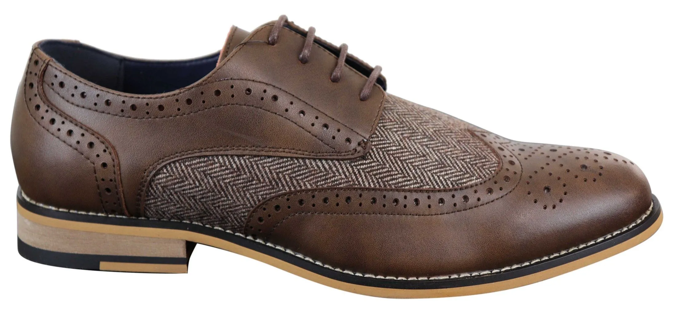 Cavani Horatio - Men's Tweed & Leather Oxford Shoes