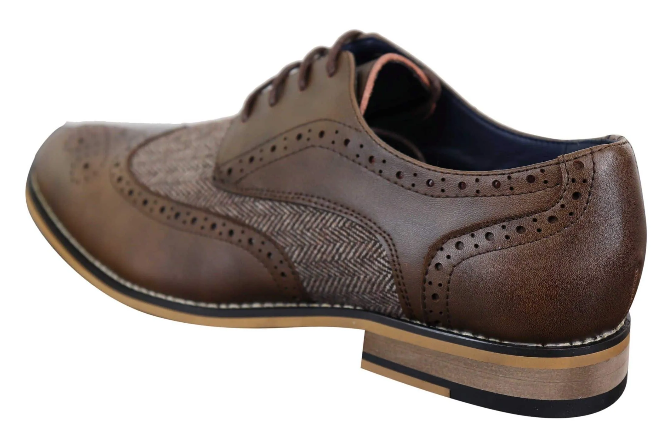 Cavani Horatio - Men's Tweed & Leather Oxford Shoes