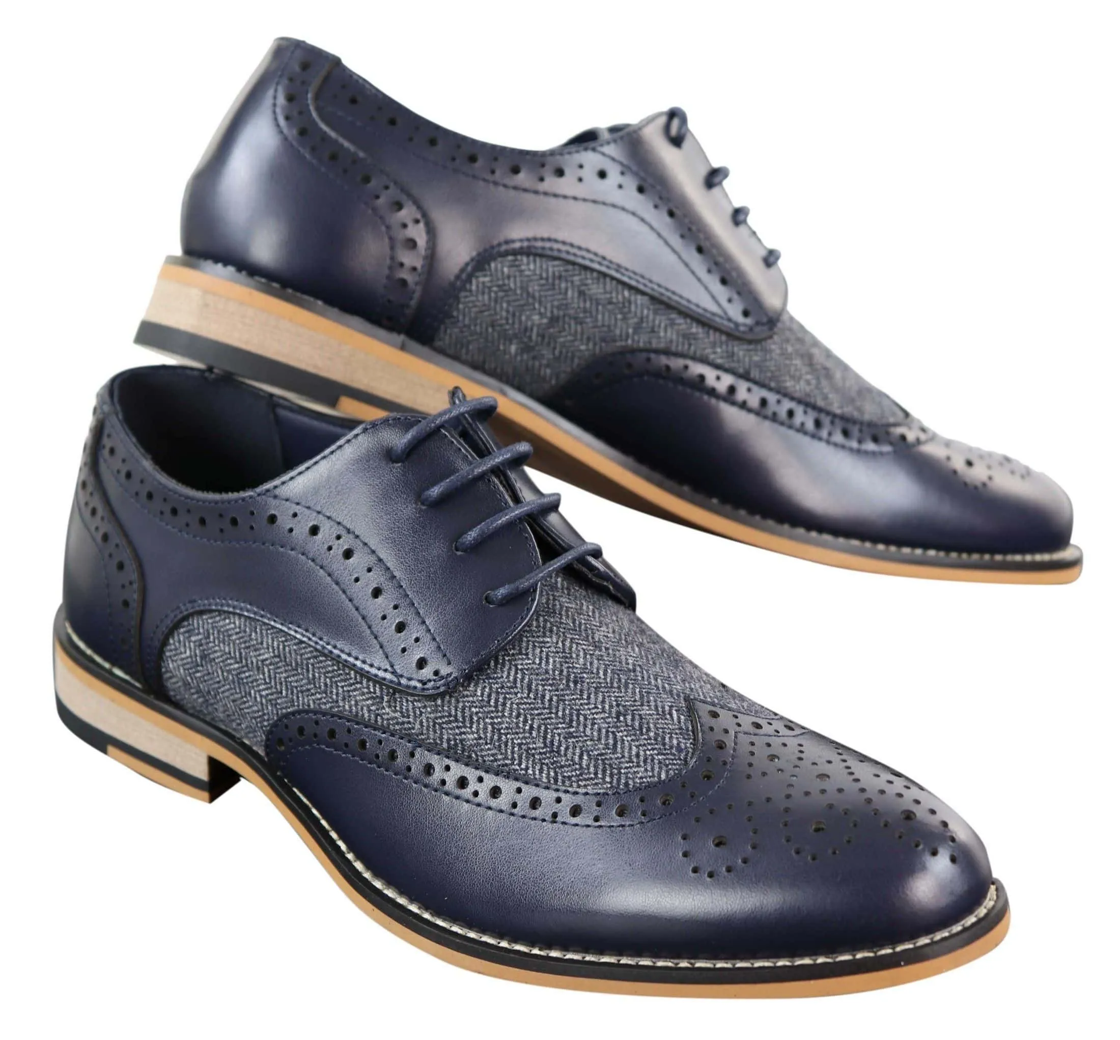 Cavani Horatio - Men's Tweed & Leather Oxford Shoes