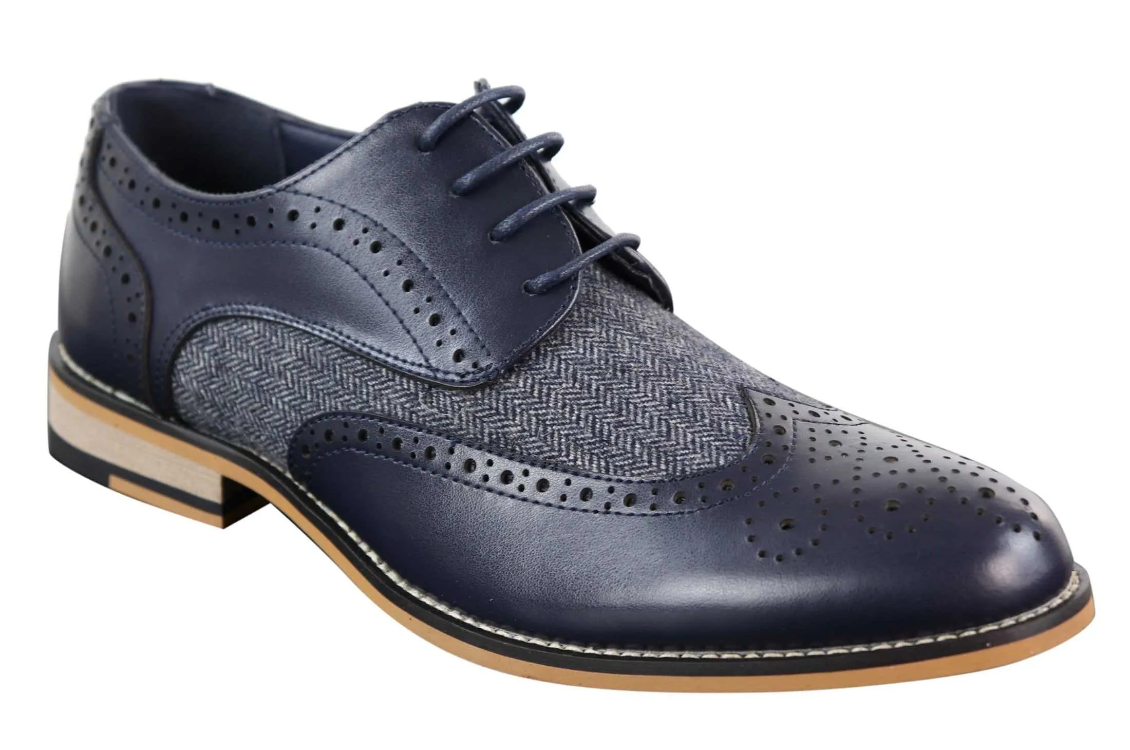 Cavani Horatio - Men's Tweed & Leather Oxford Shoes