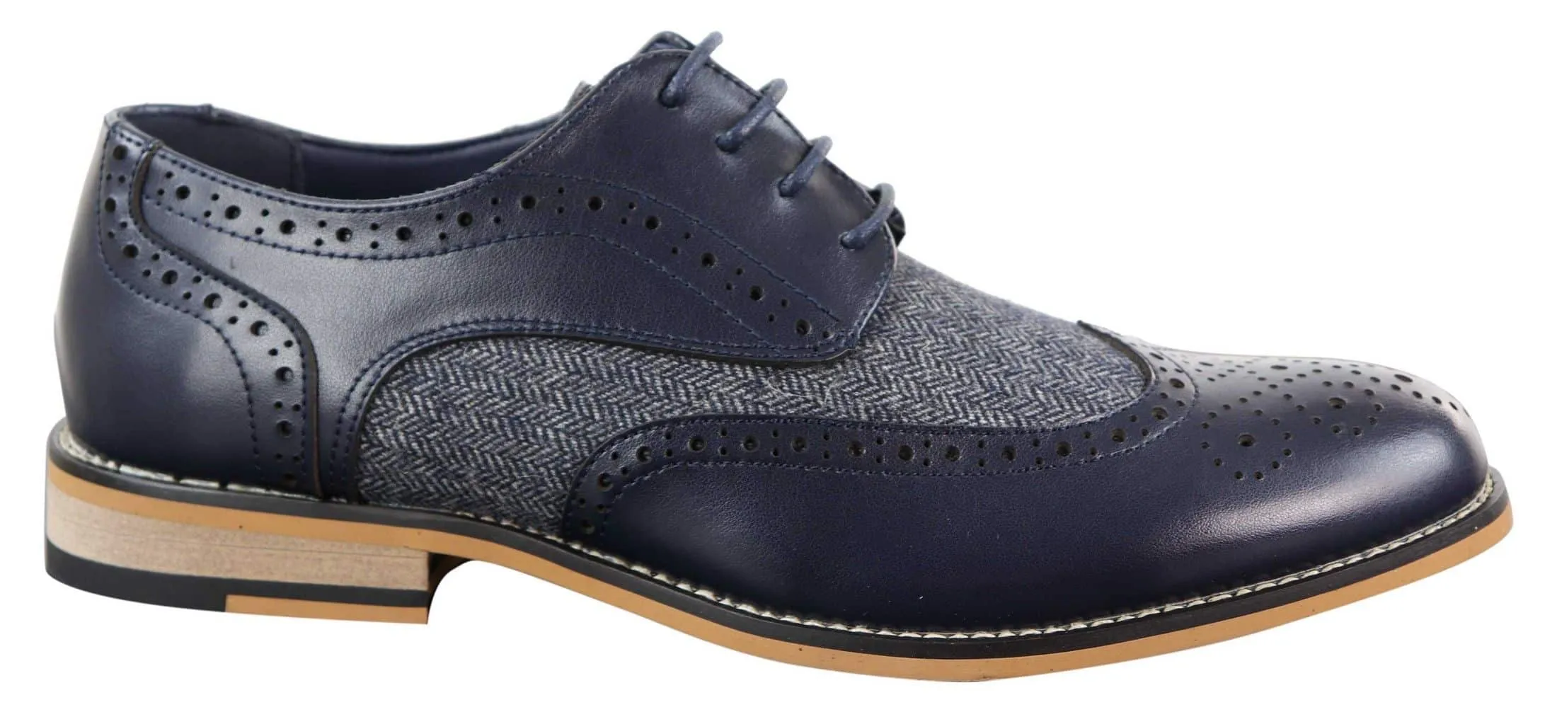 Cavani Horatio - Men's Tweed & Leather Oxford Shoes