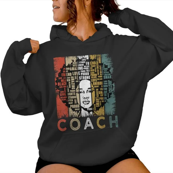 Coach Afro African American Black History Month Women Hoodie