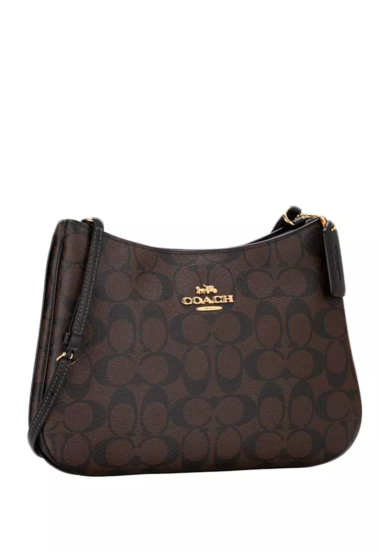 Coach Coach Penelope Shoulder Bag In Signature Canvas - Dark Brown