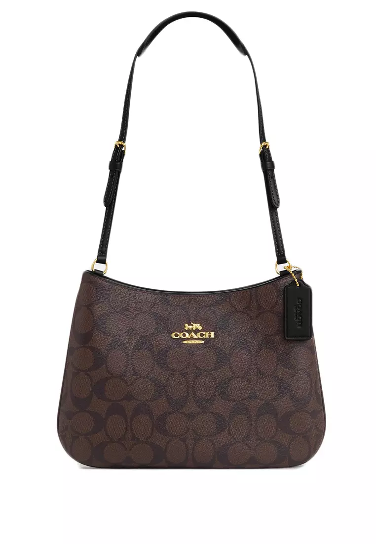 Coach Coach Penelope Shoulder Bag In Signature Canvas - Dark Brown