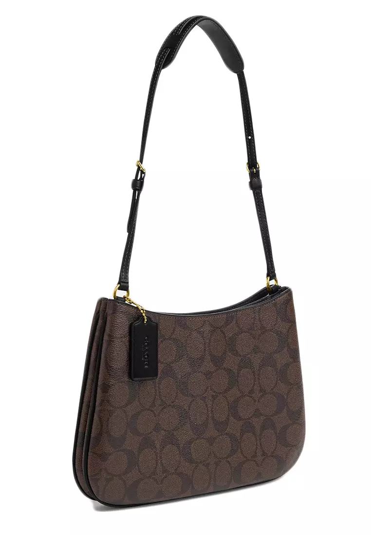 Coach Coach Penelope Shoulder Bag In Signature Canvas - Dark Brown