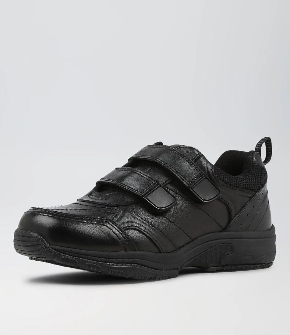 COLORADO Hype Jnr E Adj Black Leather Sneakers