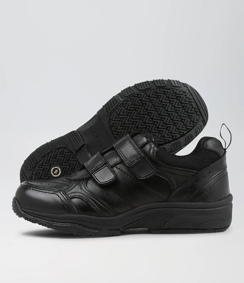 COLORADO Hype Jnr E Adj Black Leather Sneakers