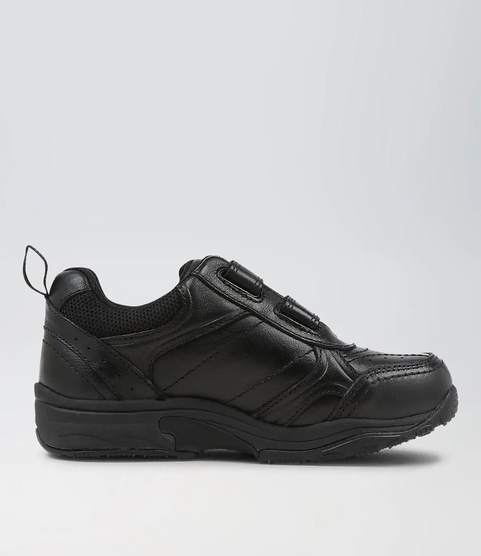 COLORADO Hype Jnr E Adj Black Leather Sneakers