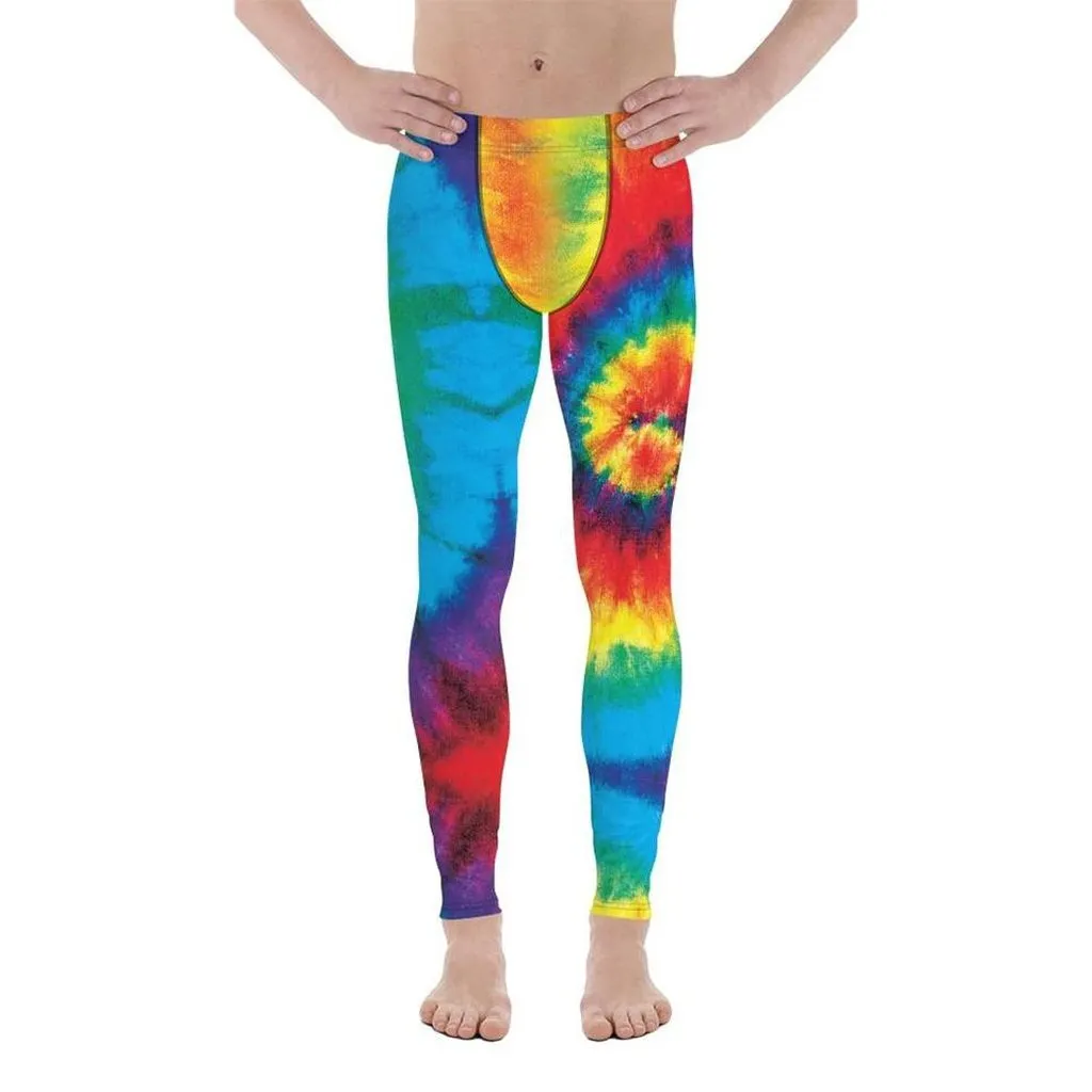 Colorful Supernova Tie Dye Men's Leggings