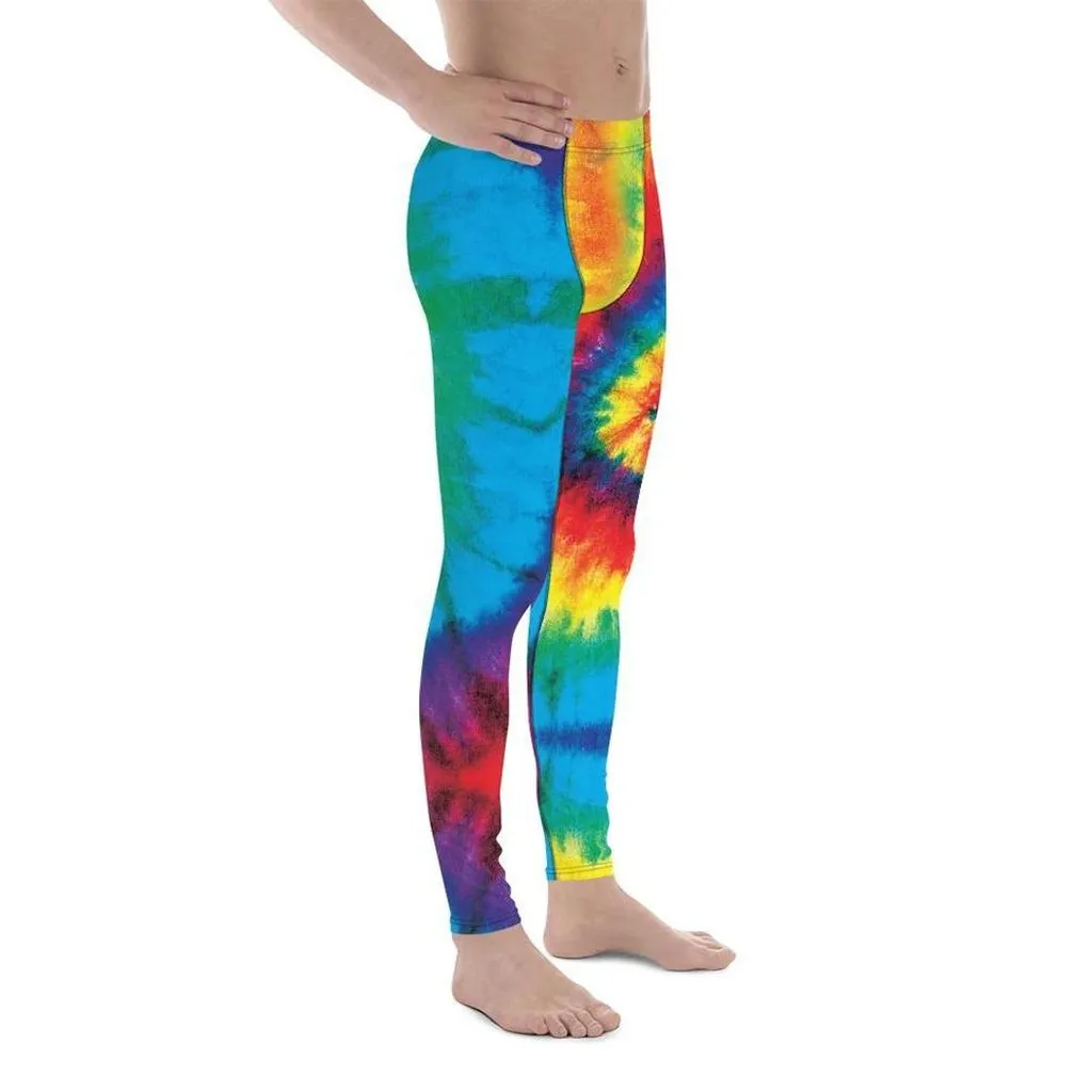 Colorful Supernova Tie Dye Men's Leggings