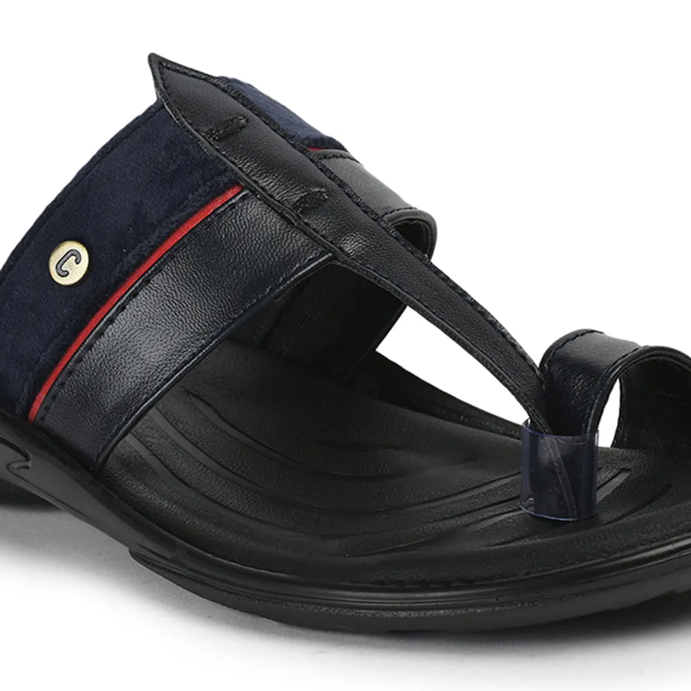 Coolers Casual Navy Blue Toe Ring Slipper For Men OLP-6 By Liberty