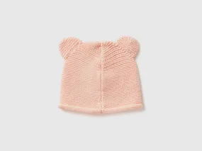 Crochet hat with applique - Soft Pink | Benetton