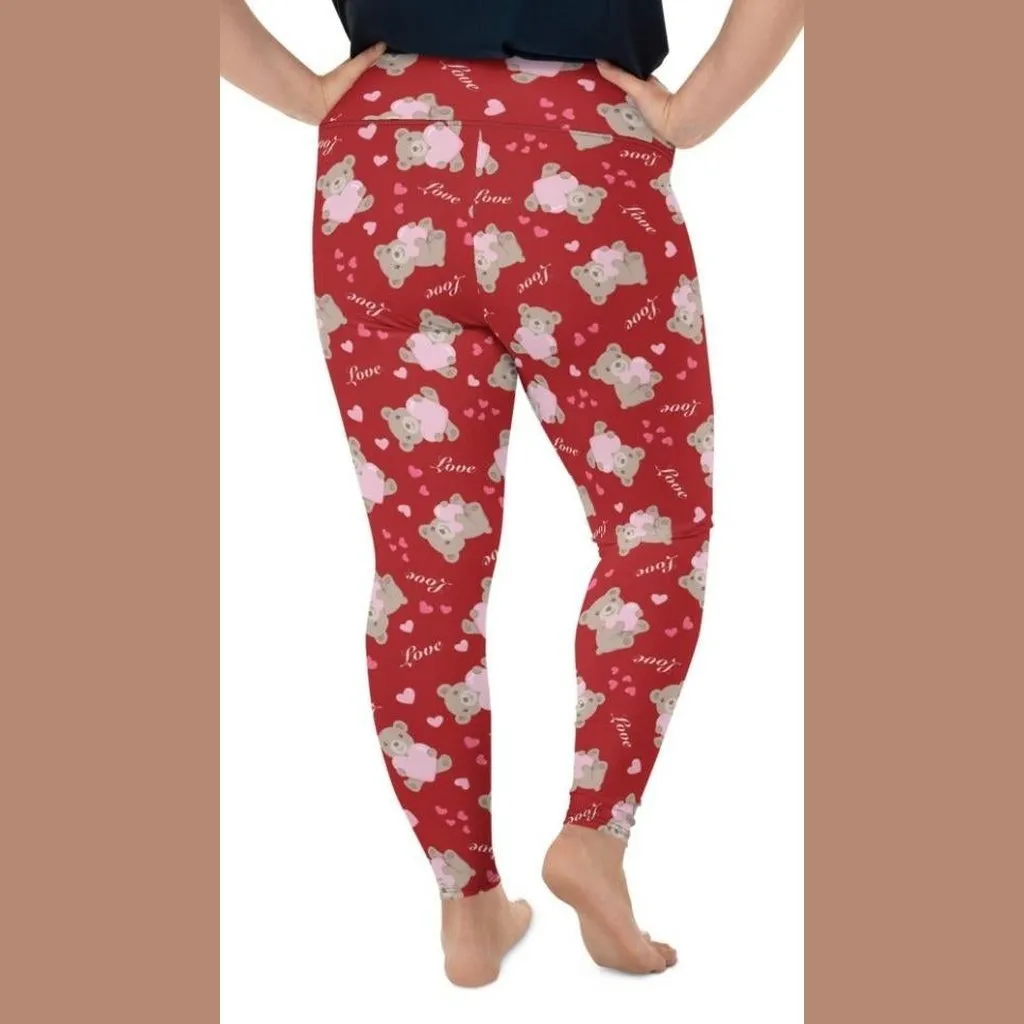 Cute Teddy Bear Plus Size Leggings