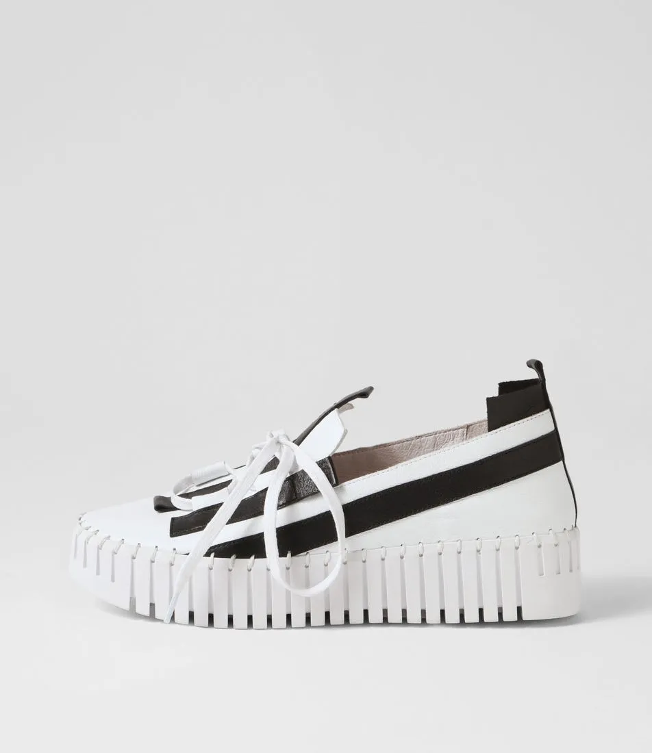 DJANGO & JULIETTE Barants White Black Leather Sneakers