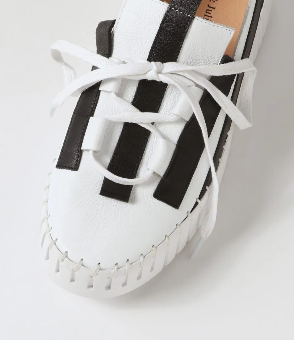 DJANGO & JULIETTE Barants White Black Leather Sneakers