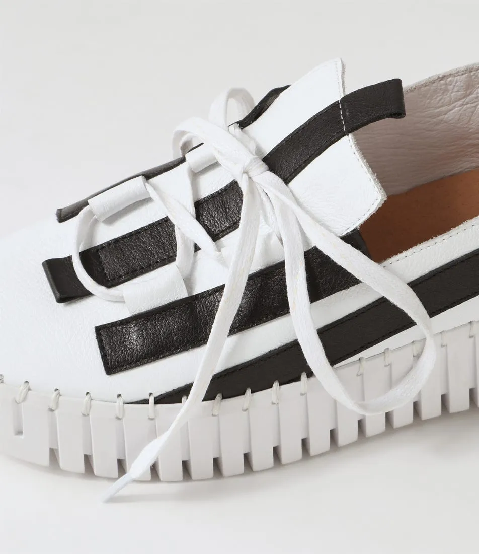 DJANGO & JULIETTE Barants White Black Leather Sneakers