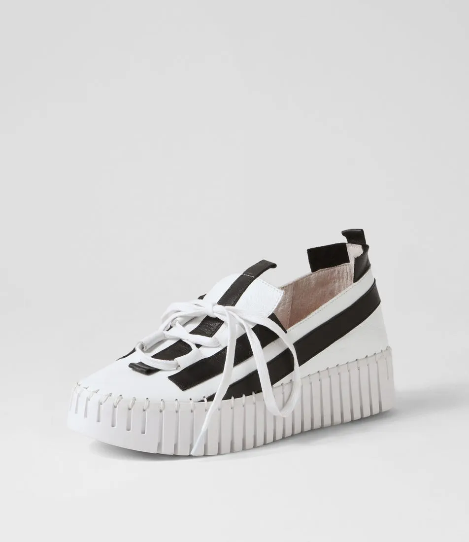 DJANGO & JULIETTE Barants White Black Leather Sneakers