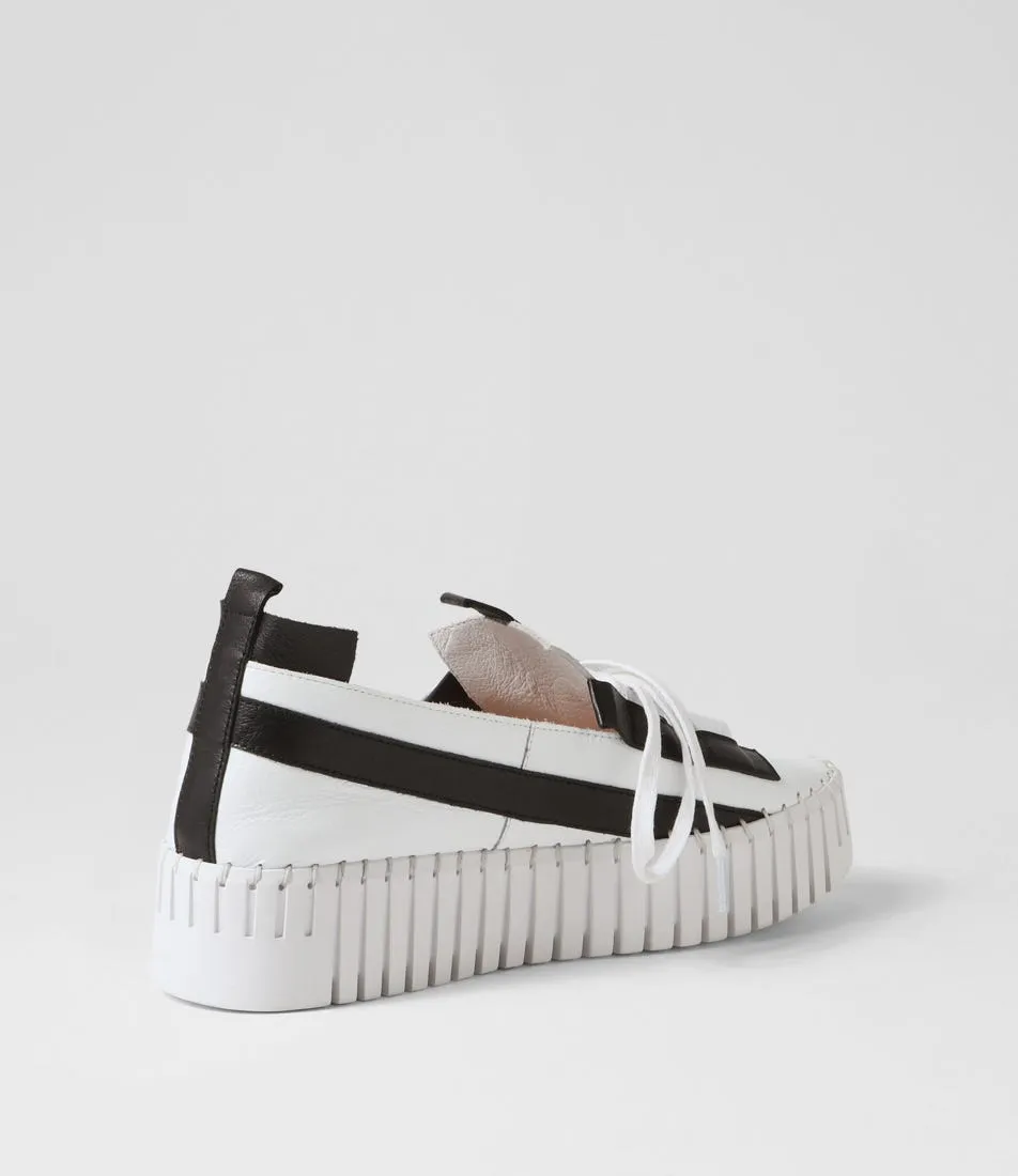 DJANGO & JULIETTE Barants White Black Leather Sneakers