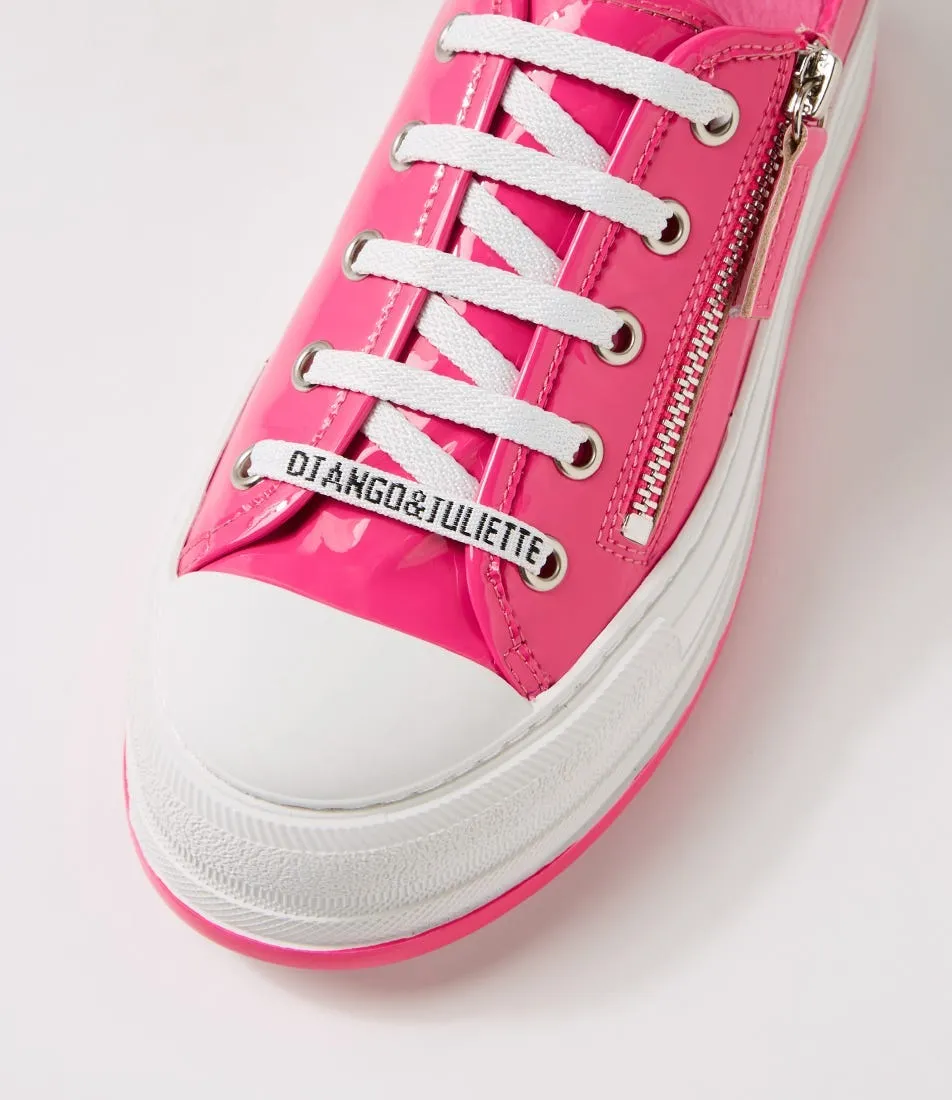 DJANGO & JULIETTE Giza Candy Pink White Patent Leather Sneakers