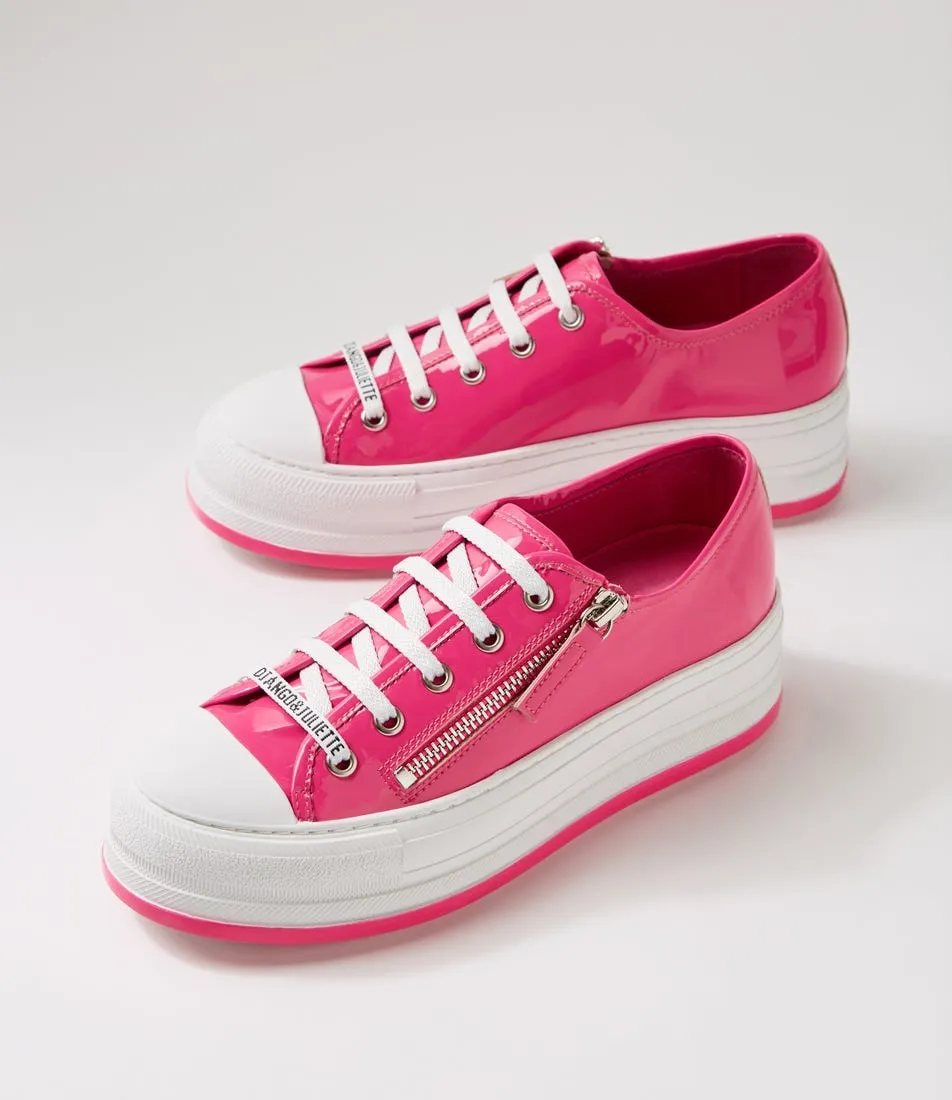 DJANGO & JULIETTE Giza Candy Pink White Patent Leather Sneakers