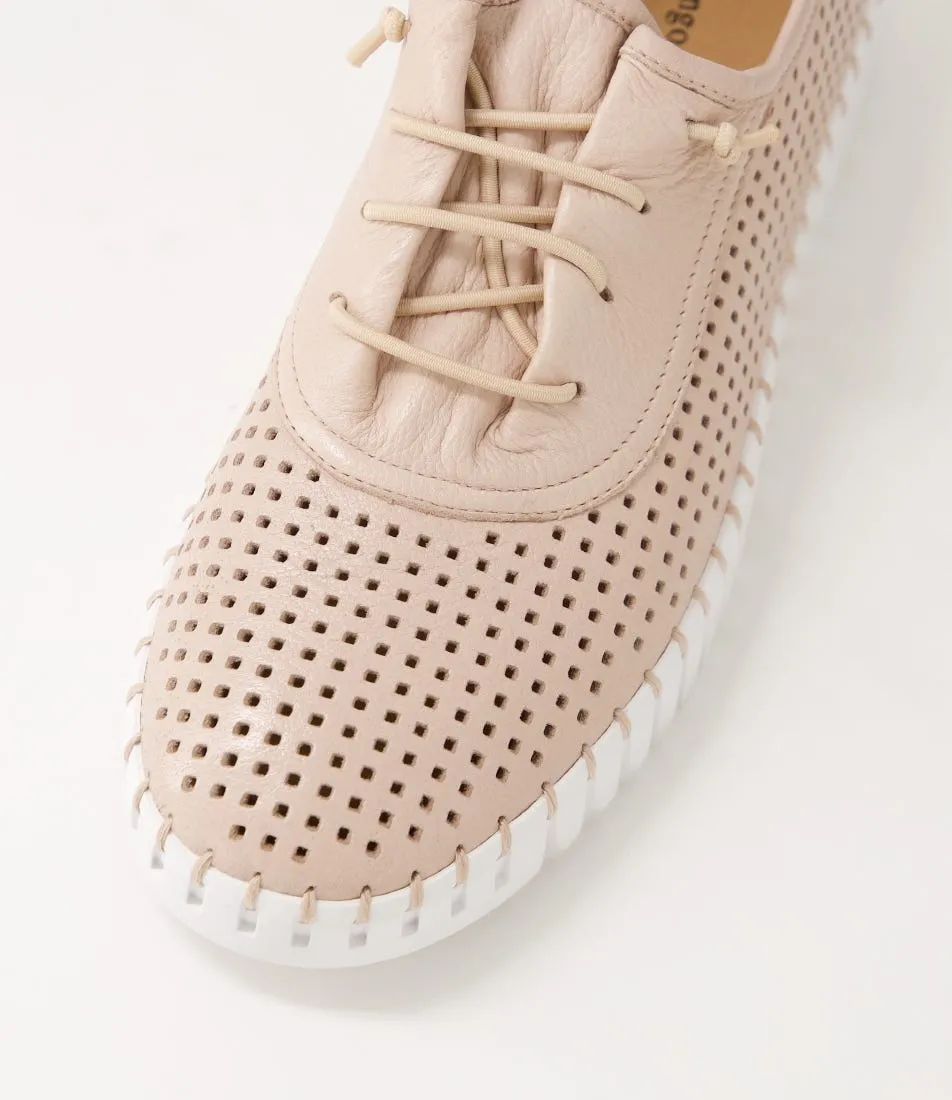 DJANGO & JULIETTE Haide Rose White Leather Sneakers