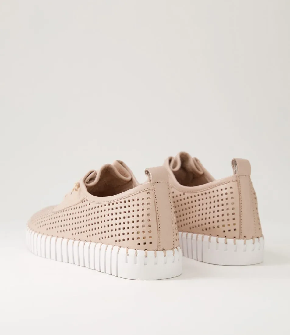 DJANGO & JULIETTE Haide Rose White Leather Sneakers