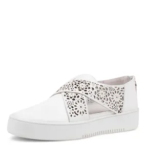 DJANGO & JULIETTE Laddes White Leather Sneakers Ws