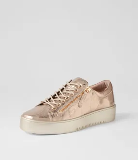 DJANGO & JULIETTE Laila Champagne Shine Champ Leather Sneakers