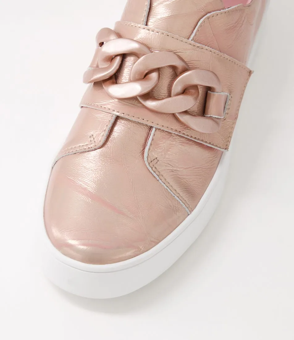 DJANGO & JULIETTE Layan Pink Shine White Leather Sneakers