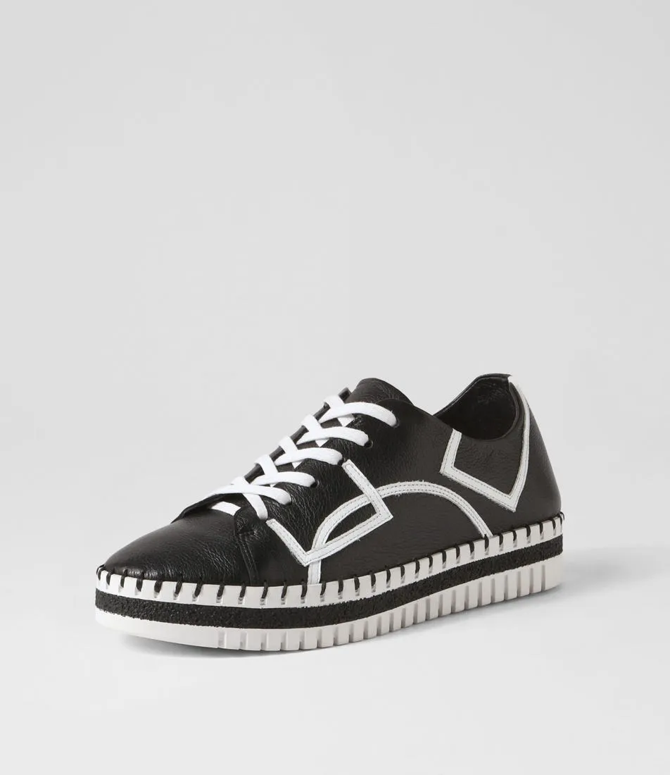 DJANGO & JULIETTE Mando Black White Leather Sneakers