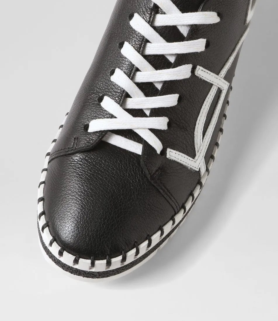 DJANGO & JULIETTE Mando Black White Leather Sneakers